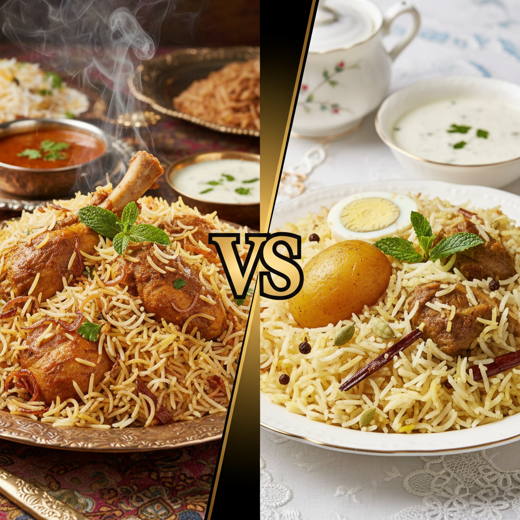 Hyderabadi Biryani vs Lucknowi Biryani: Exploring the Subtle Notes and Spices